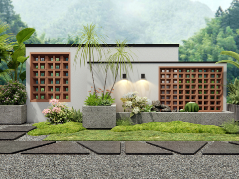 Modern Garden Landscape wall hollow landscape wall courtyard garden