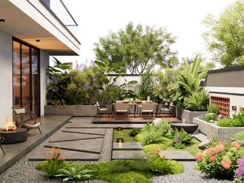 New Chinese Courtyard Garden Garden Landscape