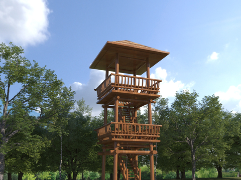 Chinese style observation tower