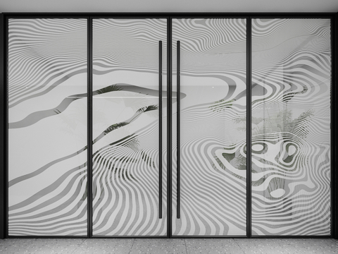 Modern Art Glass Door Office Door Double Door