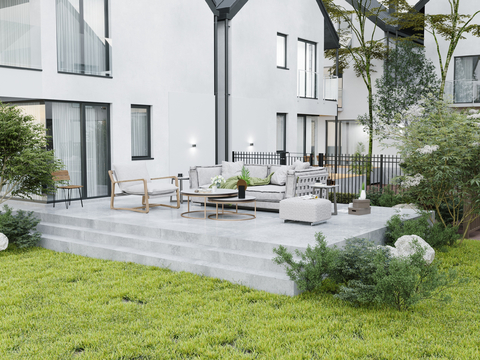 Modern Garden Courtyard View