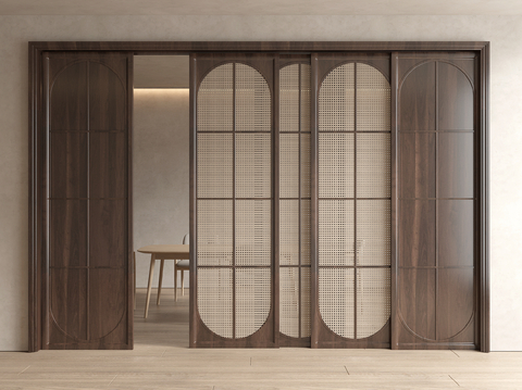 Quiet wind sliding door, rattan door, sliding door