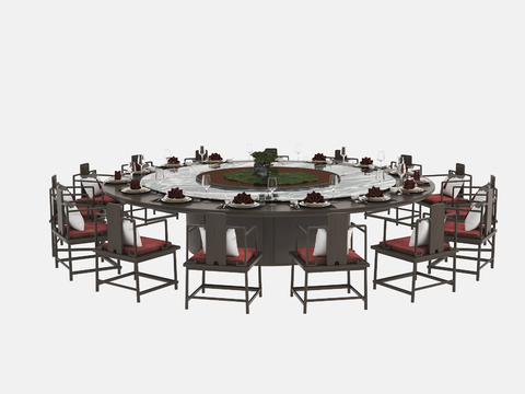 New Chinese-style private dining table and chairs