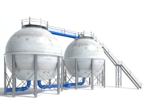 Modern water tower industrial equipment