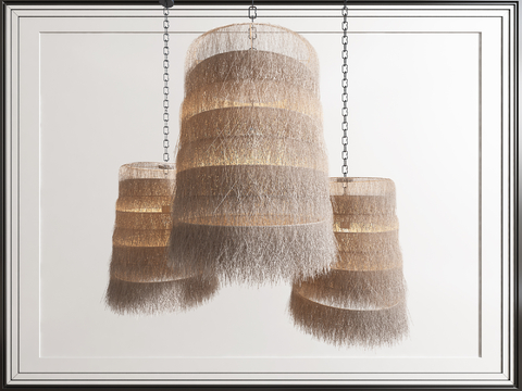 Quiet wind rattan chandelier