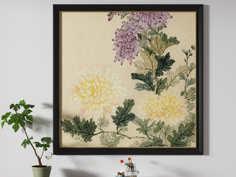 Mid-ancient flower and bird painting decorative painting