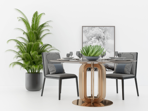 Modern Dining Table and Chair Round Table