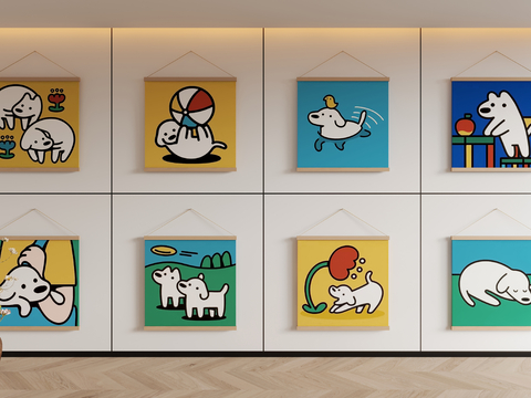 Cartoon Hanging Paintings Puppy Hanging Paintings Children's Decorative Paintings