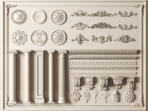 European-style carved components Roman column villa carved lamp panel