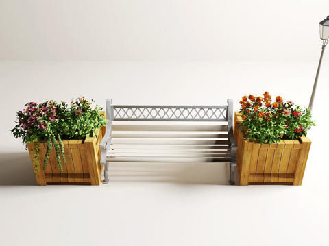 Flower box anticorrosive wood flower box outdoor chair