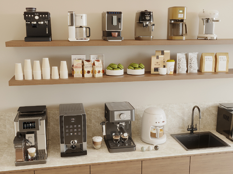 Coffee Machine Coffee Supplies Coffee Cup Bean Grinder Bread Snacks