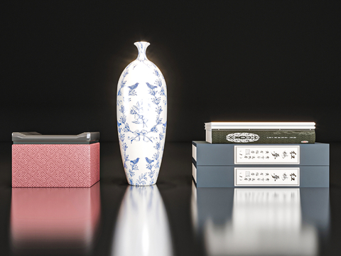 New Chinese-style ornaments vase books