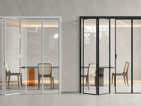 Modern folding door glass door glass sliding door kitchen door