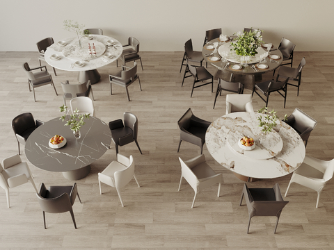 Modern round dining table and chair