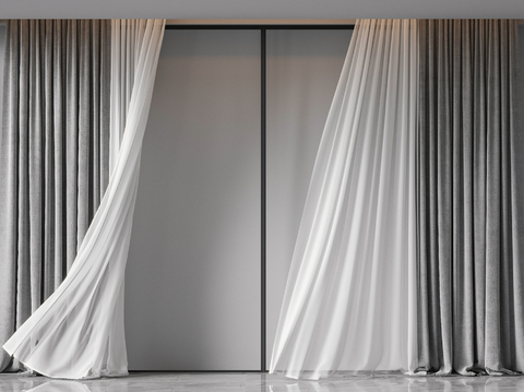 Plain curtain gauze curtain