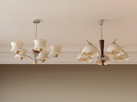 French multi-head chandelier