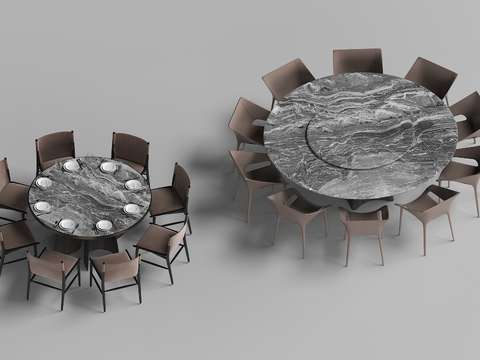 Chinese Round Dining Table and Chair