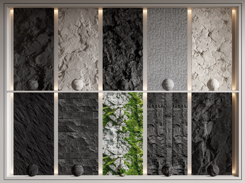 Modern Stone Wall Rock Wall Green Plant Wall Culture Stone