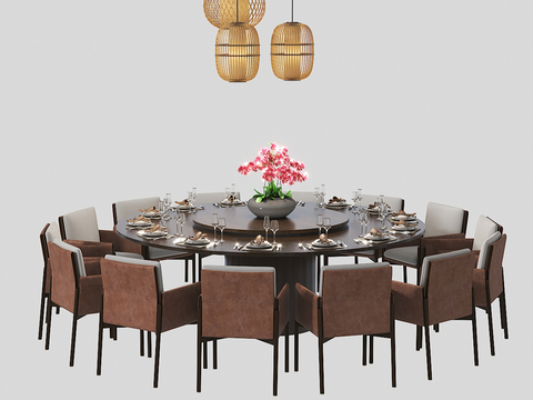 New Chinese-style private dining table and chairs