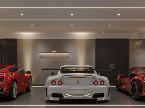 Modern villa underground garage