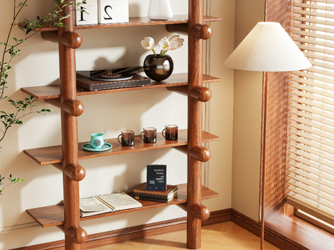 Antique Bookshelf Storage Rack