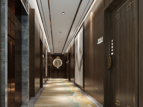 New Chinese Hotel Corridor