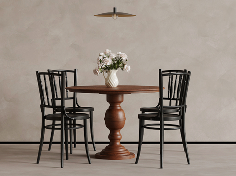 Middle style dining table and chair