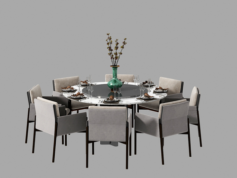 New Chinese-style private dining table and chairs