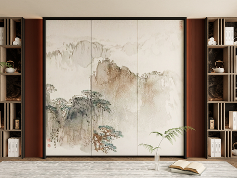 New Chinese bookcase Wall decorative Wall