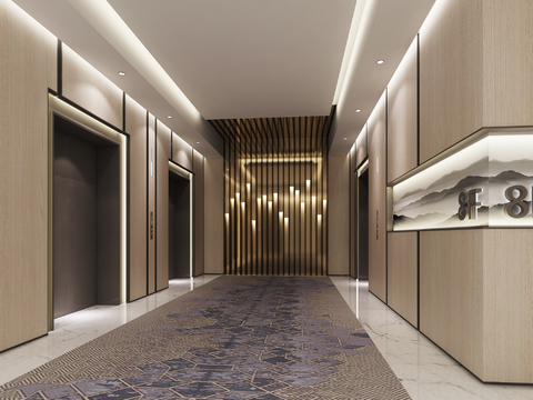 New Chinese Hotel Elevator Hall