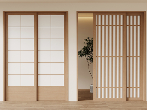 Japanese style sliding door and paper door sliding door