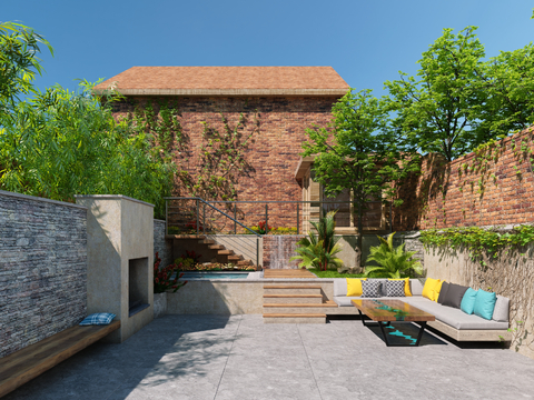 Modern Courtyard View Yard