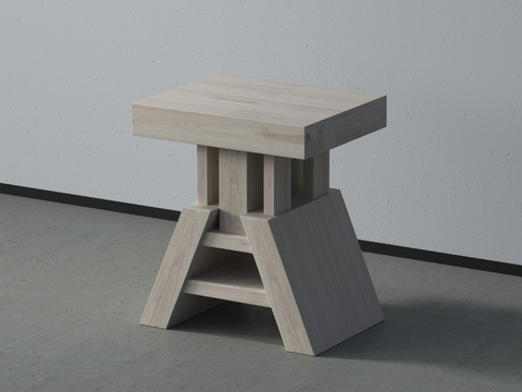 Log Style Stool Wooden Stool