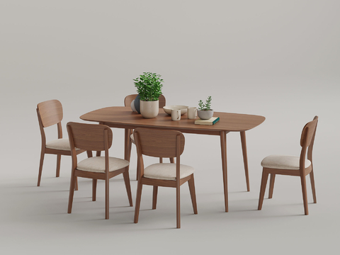 Middle style dining table and chair