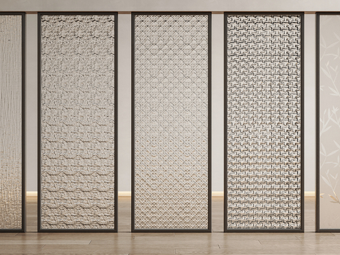 Simple carved glass partition