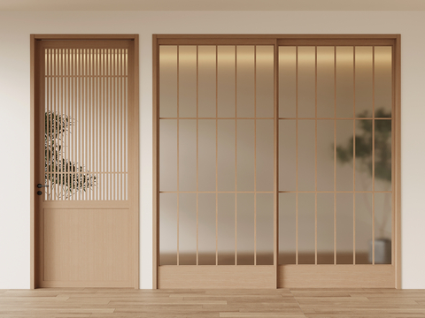 Japanese style sliding door single door sliding door glass door