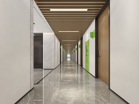 Modern office corridor walkway