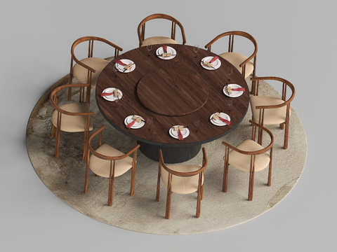 New Chinese Round Dining Table and Chair