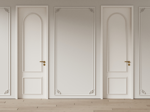 European-style single door white paint door