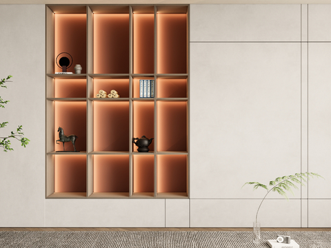 New Chinese Tea Cabinet Wall Decorative Wall