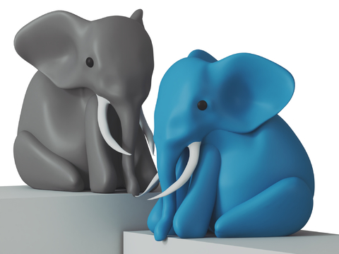 Modern Elephant Sculpture Cartoon Ornaments