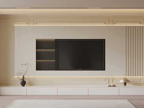 Cream Style TV Wall