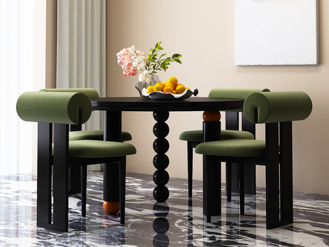 Middle style dining table and chair