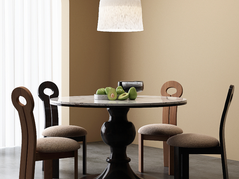 Middle style dining table and chair