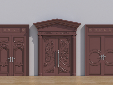 European style villa door entrance door double open door