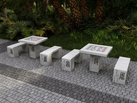 Modern Chess Table and Chair Outdoor Table and Chair Stone Table and Chair