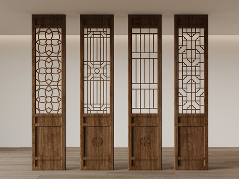 Neo-Chinese Style plat wood partition