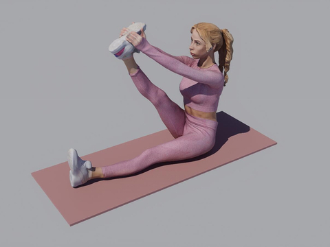 Sports Figure Young Woman Yoga Woman