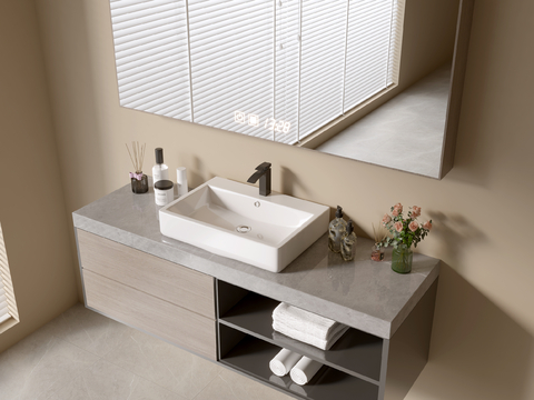 Modern bathroom cabinet wash basin