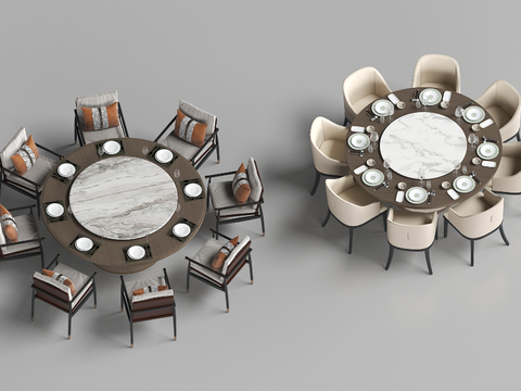 Chinese Round Dining Table and Chair